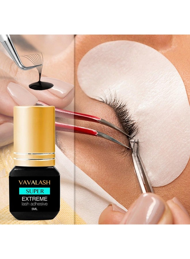 VAVALASH Eyelash Extension Glue Lash Extension Adhesive 1 Sec Drying Time Bond Lash Glue Long Lasting Black Eyelash Glue Professional Lash Artist Use Only (Super,5ml) - Image 4