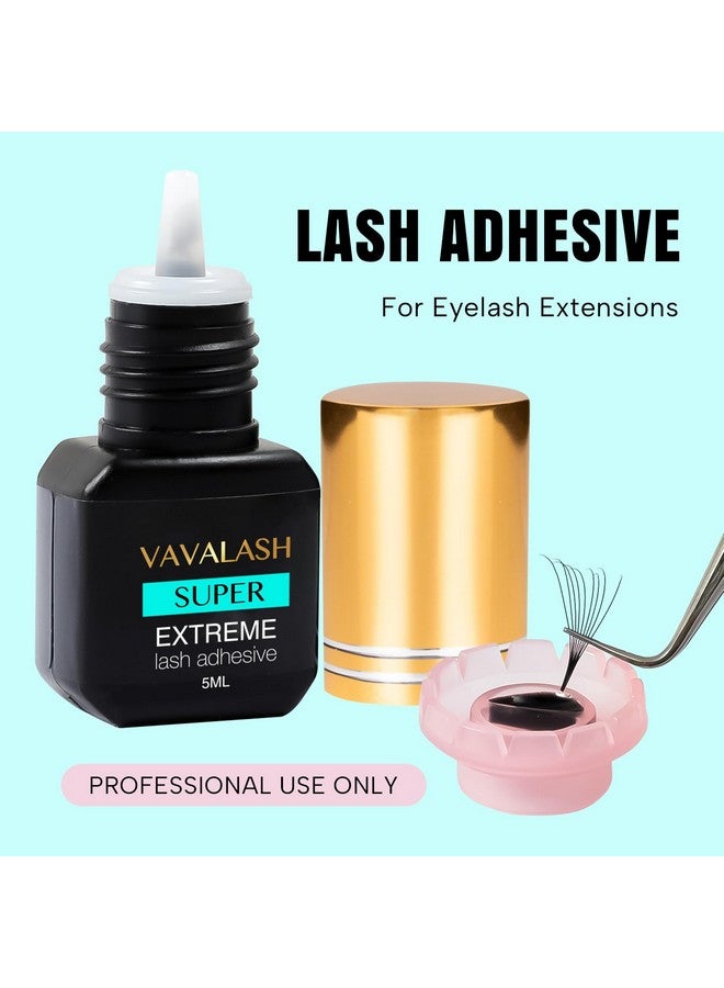 VAVALASH Eyelash Extension Glue Lash Extension Adhesive 1 Sec Drying Time Bond Lash Glue Long Lasting Black Eyelash Glue Professional Lash Artist Use Only (Super,5ml) - Image 5