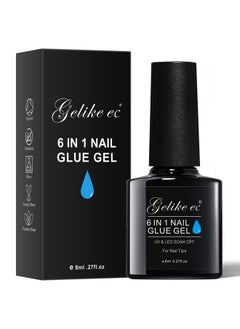 gelike ec Gelike EC Gel Nail Glue UV Light: 6 in 1 Adhesive Gel Nail Polish, Strong Nail Glue For Press On Nails Nails Acrylic Tips, Long Last Gel x Nail Kit Blooming Gel Girl Gift for Home Salon Beginner DIY  - Image 1