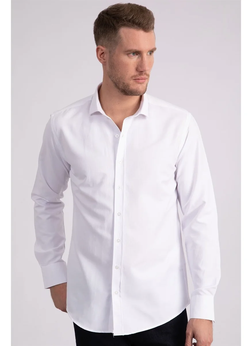 Tudors Modern Slim Fit Narrow Cut Dobby Men's Shirt