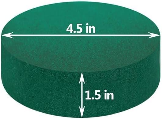FLOFARE Pack of 6 FLOFARE Round Floral Foam Blocks for Fresh and Artificial Flowers, Each (4.5" X 1.5"), Dry & Wet Green Flower Foam for Flower Arrangements & Flo - Image 2