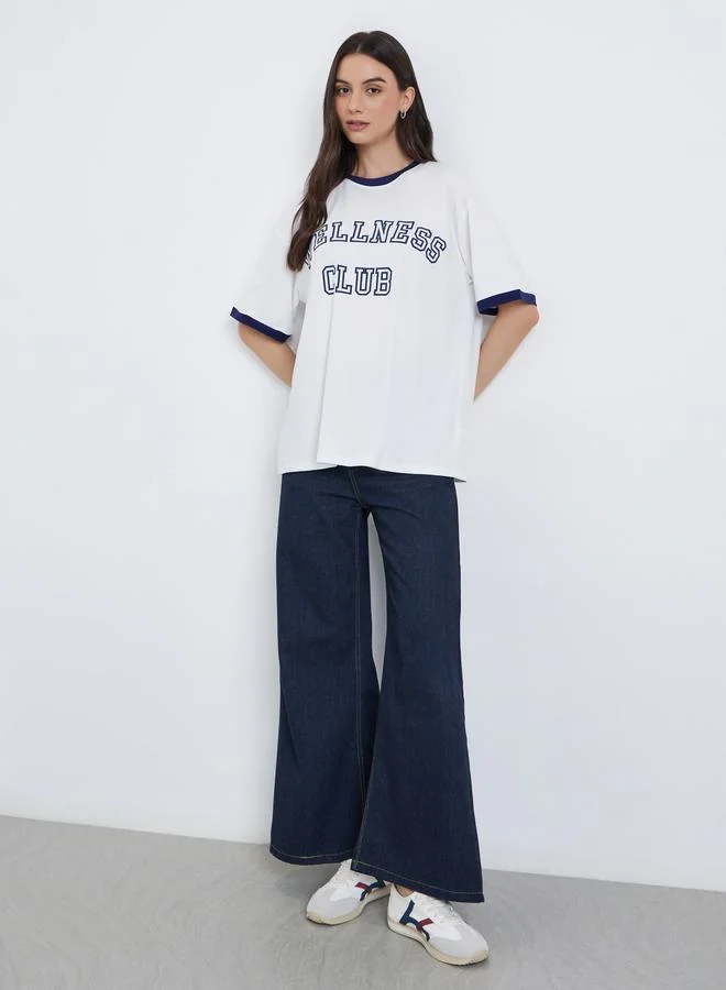 Take Two Take Two Slogan Print Oversized T-Shirt