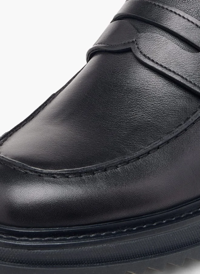 DUCHINI Men's Cutout Detail Slip-On Loafers