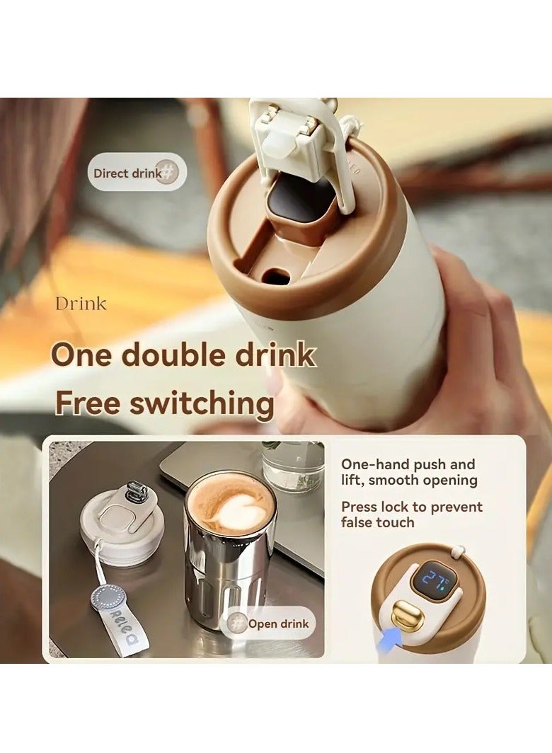 Smart Temperature-Controlled Coffee Mug - Real-Time Display, Food-Grade 316 Stainless Steel, 8-Hour Battery, Leak-Proof, Customizable for Office, Home, Travel, Outdoor  - Image 3
