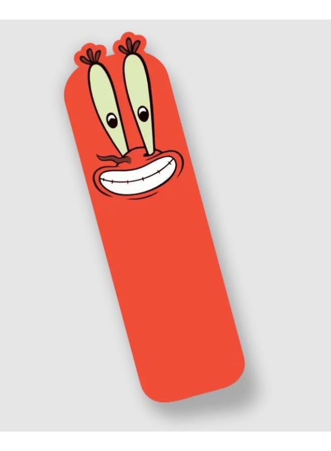 Funny Red Bookmark with Cartoon Character Design, Novelty Reading Accessory