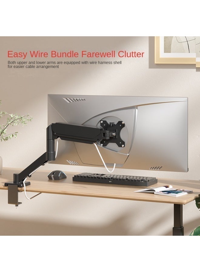 ذراع حامل شاشة كمبيوتر مفرد بجرس غازي متحرك بالكامل - يناسب الشاشات حتى 32 بوصة / 4.4-19.8 رطل، حامل شاشة مكتب VESA لاستخدام المكتب/المنزل، حامل شاشة كمبيوتر متين - Image 3