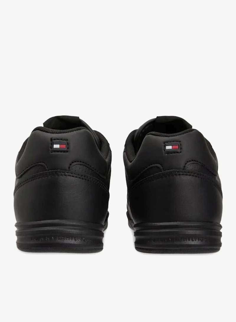 Tommy Hilfiger Black Contrast Heel Sneakers With Leather for Men | Best Price UAE