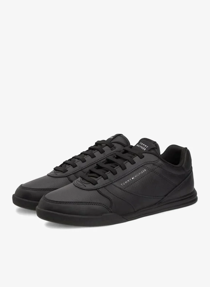 Tommy Hilfiger Black Contrast Heel Sneakers With Leather for Men | Best Price UAE