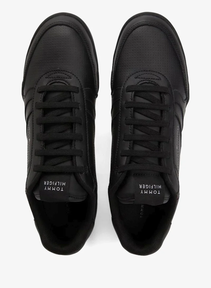 Tommy Hilfiger Black Contrast Heel Sneakers With Leather for Men | Best Price UAE