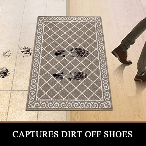 HEBE Indoor Door Mat 32"x48" Non Slip Front Door Welcome Mats Washable Shoe Mats Dirt Trapper for Entryway Low Profile Kitchen Carpet for Entrance Hallways Entrance Mat for Dogs - Image 3