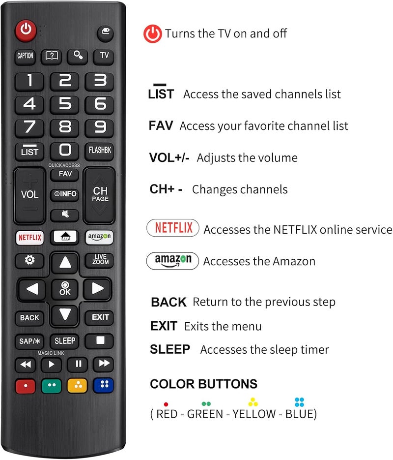 جهاز التحكم عن بعد العالمي لتلفزيون LG الذكي، بديل لجميع تلفزيونات LG الذكية LCD وLED وOLED وUHD وHDTV وPlasma ثلاثية الأبعاد و4K AKB75095307 وAKB75375604 وAKB75675304 وAKB74915305 وAKB76037601 وAKB75675313 وAKB75855501. - Image 4