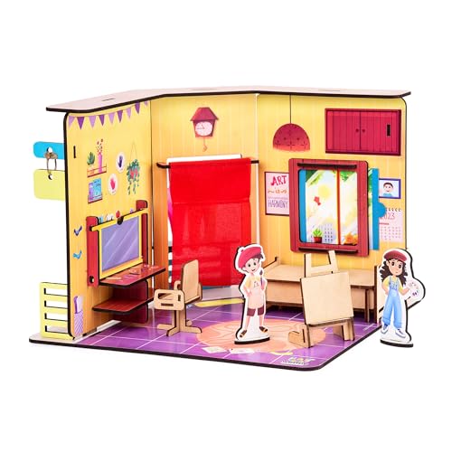 Webby DIY Wooden Artists Playhouse | Multifunctional Studio Cum Bedroom Doll House Set for Boys and Girls - Image 3