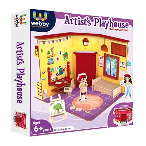 Webby DIY Wooden Artists Playhouse | Multifunctional Studio Cum Bedroom Doll House Set for Boys and Girls - Image 2