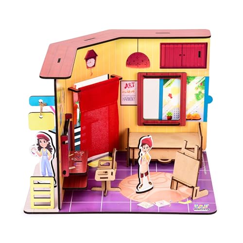 Webby DIY Wooden Artists Playhouse | Multifunctional Studio Cum Bedroom Doll House Set for Boys and Girls - Image 5