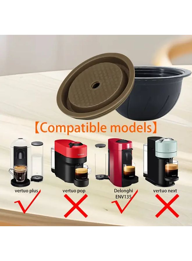 5Pcs 150ml Brown Plastic Capsules With 2 Silicone Lids Black Spoon And Black Brush Durable Leak Proof Design For Home Office Or Travel Coffee Use - Image 3
