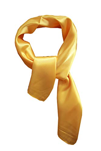 Nania Silk square scarf pure color head scarf blend neckerchief (Yellow) - Image 5