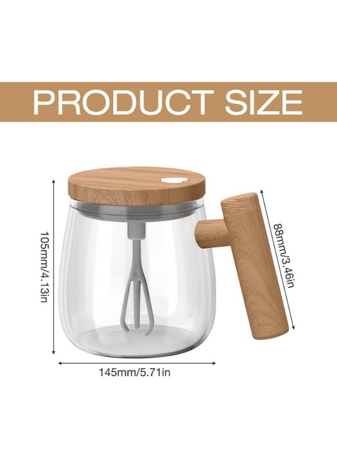 كوب خلط زجاجي محمول، خلاط صغير قائم 400 مل، قهوة، ذاتي التحريك لمسحوق القهوة ومسحوق الحليب ودقيق الشوفان البروتين - Image 3