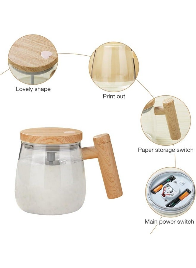 كوب خلط زجاجي محمول، خلاط صغير قائم 400 مل، قهوة، ذاتي التحريك لمسحوق القهوة ومسحوق الحليب ودقيق الشوفان البروتين - Image 4