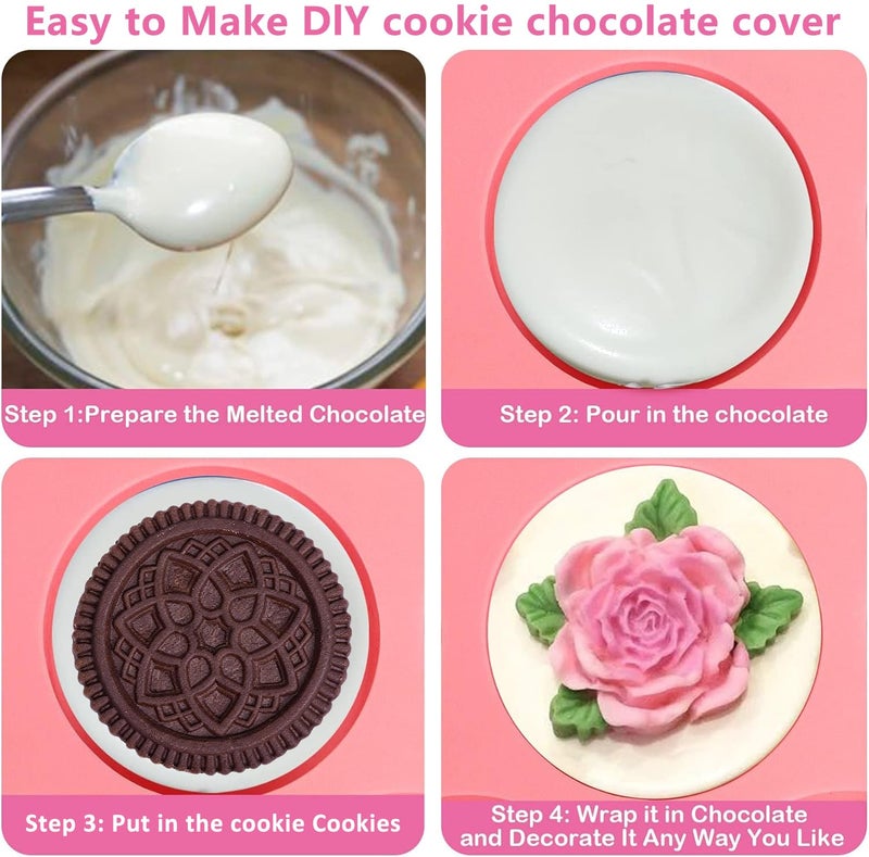 Sidosir 2Pcs Oreo Cookie Chocolate Silicone Mold, 7-Cavity Round Cylinder Oreo Chocolate Cover Molds for Candy, Silicone Baking Molds for Mini Cakes, Jelly - Image 4