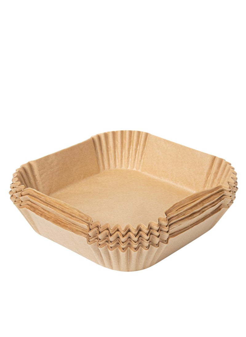 Bukela 6.3 x 6.3 x 1.8 Inch Air Fryer Liners, 100 Square Air Fryer Baskets - No-Stick Silicone Coating, Unbleached, Food-Grade Paper Liners, For Steamer, Microwave, Oven, Fry Pan  - Image 5