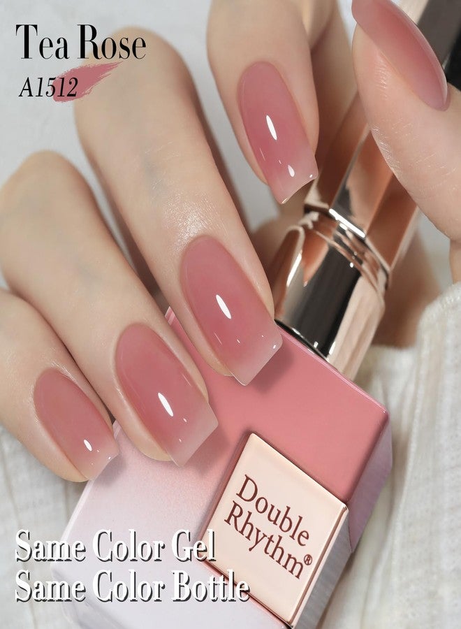 Double Rhythm 0.50 OZ Translucent Gel Polish Same Color Same Bottle Sheer Pastel Neutral Natural Milky 15 ML Jelly UV Nail Art DIY at Home (Jelly Purple Pink-A1512) - Image 5