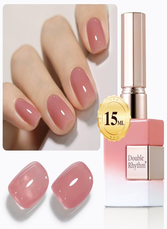 Double Rhythm 0.50 OZ Translucent Gel Polish Same Color Same Bottle Sheer Pastel Neutral Natural Milky 15 ML Jelly UV Nail Art DIY at Home (Jelly Purple Pink-A1512) - Image 1