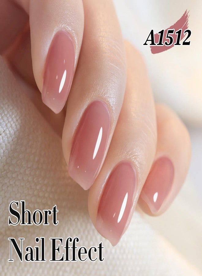 Double Rhythm 0.50 OZ Translucent Gel Polish Same Color Same Bottle Sheer Pastel Neutral Natural Milky 15 ML Jelly UV Nail Art DIY at Home (Jelly Purple Pink-A1512) - Image 3