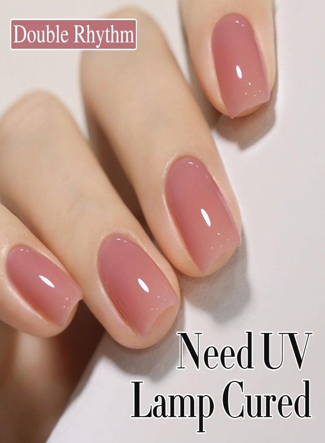 Double Rhythm 0.50 OZ Translucent Gel Polish Same Color Same Bottle Sheer Pastel Neutral Natural Milky 15 ML Jelly UV Nail Art DIY at Home (Jelly Purple Pink-A1512) - Image 4