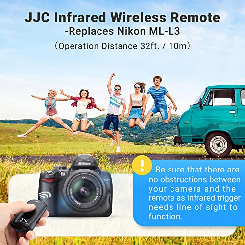 JJC Wireless Infrared Shutter Release Remote Control Replaces Nikon MLL3 for Nikon D750 D610 D3400 D3300 D3200 D7500 D7200 D7100 D5500 D5300 D5200 D90 D80 Coolpix P900 P7800 P7700 - Image 3