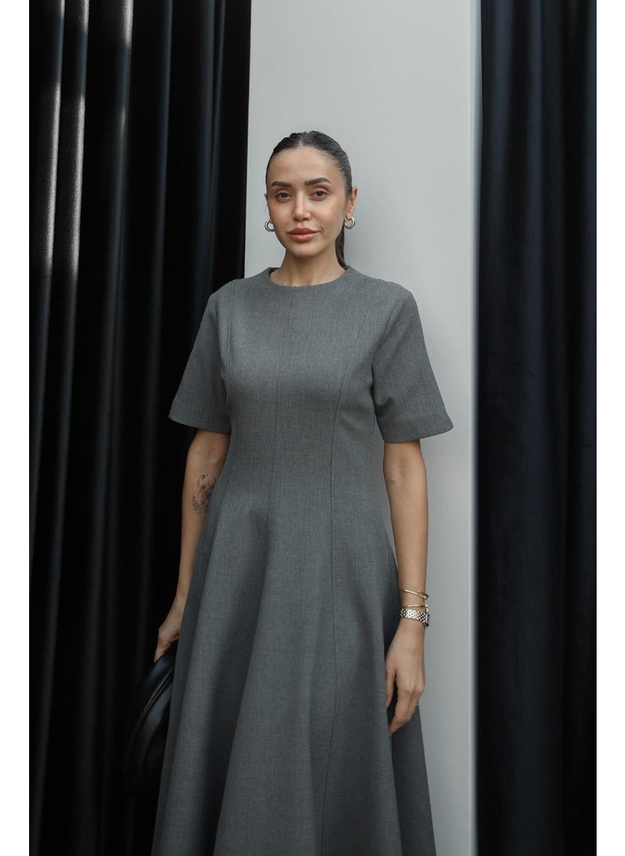 Havoş Gray Maxi Flounce Dress  - Image 3