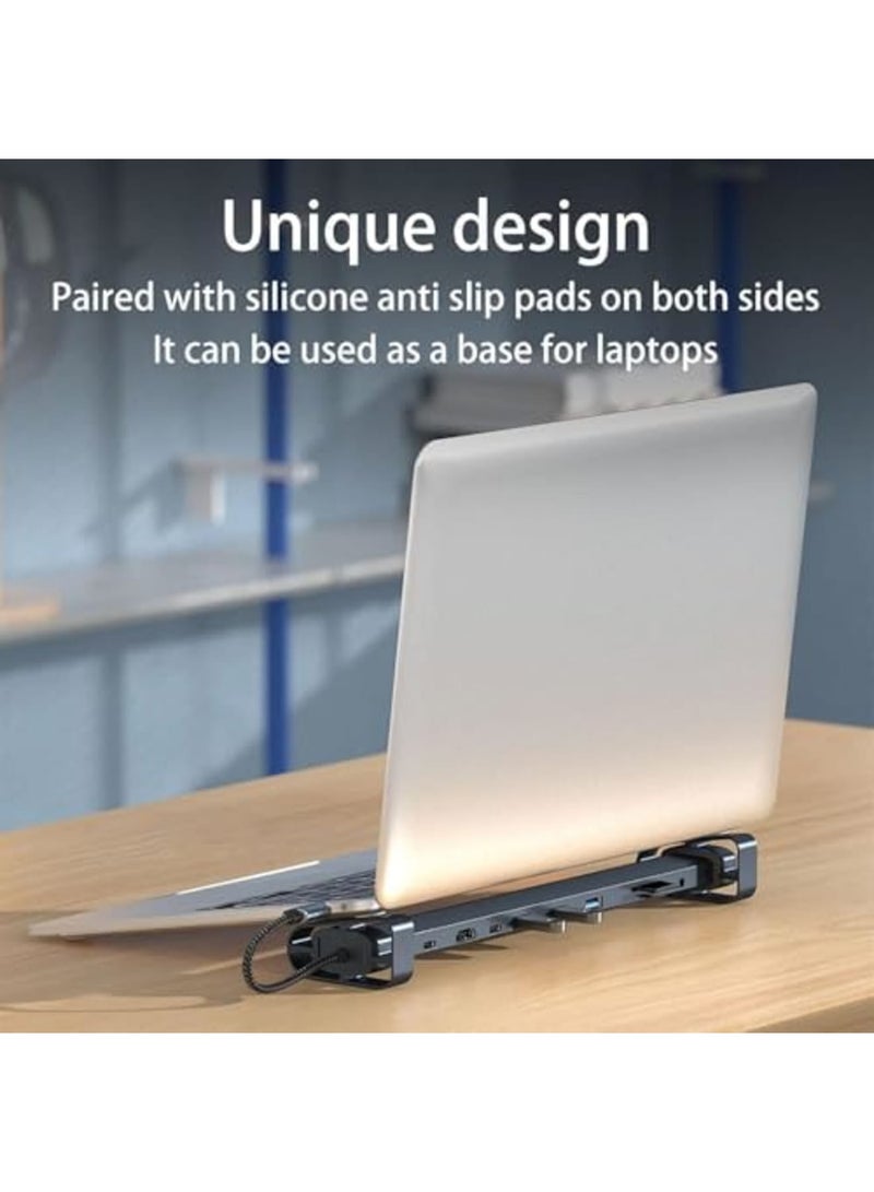 SYOSI USB C Hub Multiport Adapter, 10-in-1 Docking Station with 4K HDMI, USB-C, 3 USB 3.0 Ports, SD/TF Card Reader, Audio, 100W PD, RJ45 Ethernet, Compatible with MacBook Pro/Air, Dell, HP, Lenovo (Black) - Image 2