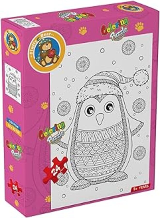 Fluffy Bear Penguin coloring puzzle - 24 pcs 