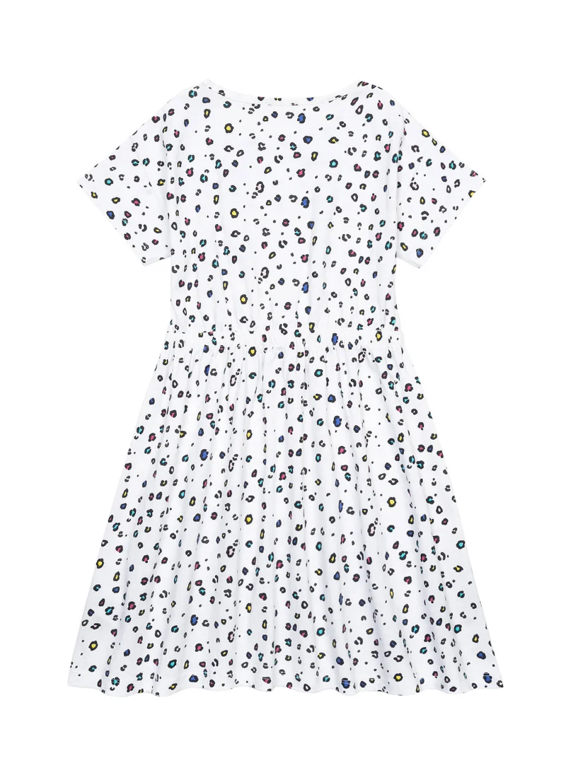 MINOTI Kids Printed dress with a tied waist