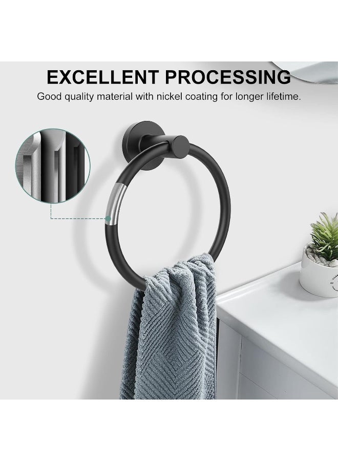 SetSail SetSail Towel Holder for Bathroom Wall Matte Black Ring 304 Stainless Steel Heavy Duty Hand Towel Hanger for Bath, Kitchen, 2 Pack  - Image 4