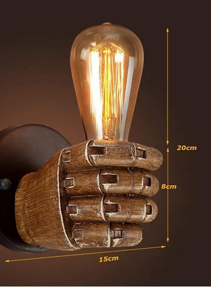 عام خمر النمط الصناعي الراتنج قبضة اليسار واليمين الجدار مصباح بار مقهى الديكور العتيقة مصباح الجدار - Image 3