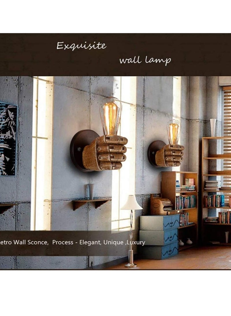 عام خمر النمط الصناعي الراتنج قبضة اليسار واليمين الجدار مصباح بار مقهى الديكور العتيقة مصباح الجدار - Image 4