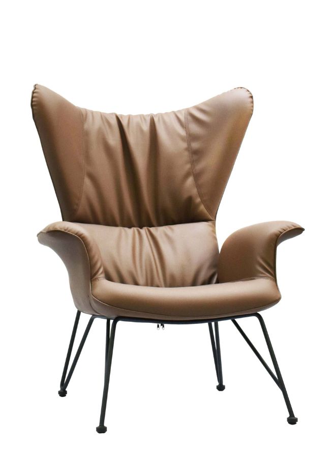 Lexury Leisure Chair for Office Lobby, Living Rooms and Waiting Areas with Wooden Frame, Coffee - Image 1