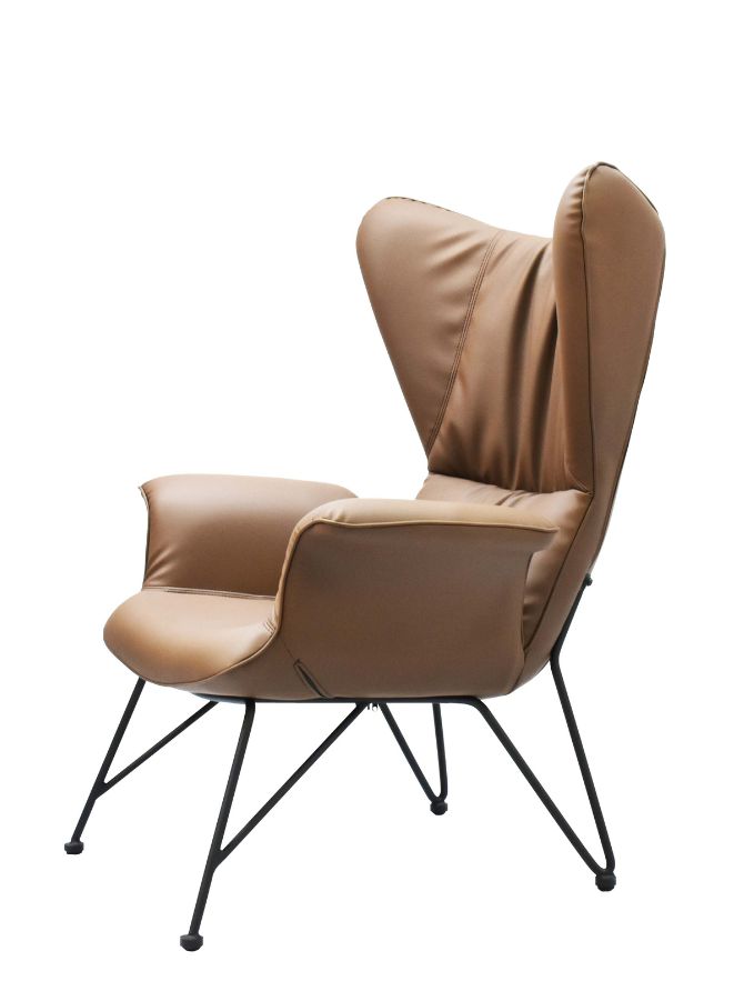 Lexury Leisure Chair for Office Lobby, Living Rooms and Waiting Areas with Wooden Frame, Coffee - Image 2