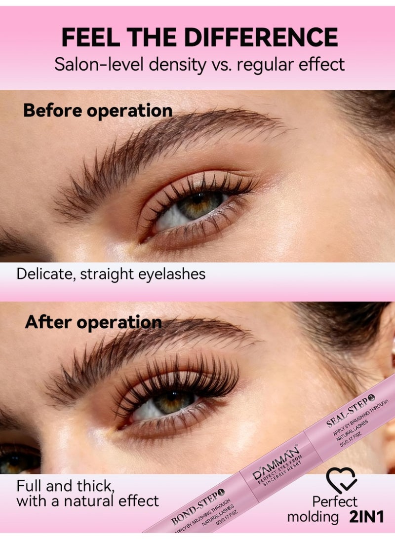 D'AMMA'N DAMMAN 4-in-1 DIY Lash Extension Set with Bond & Seal Glue, Lash Remover and Tweezers - 48-72H Long Lasting Waterproof Strong Hold Eyelash Adhesive Kit for Beginners - Image 2