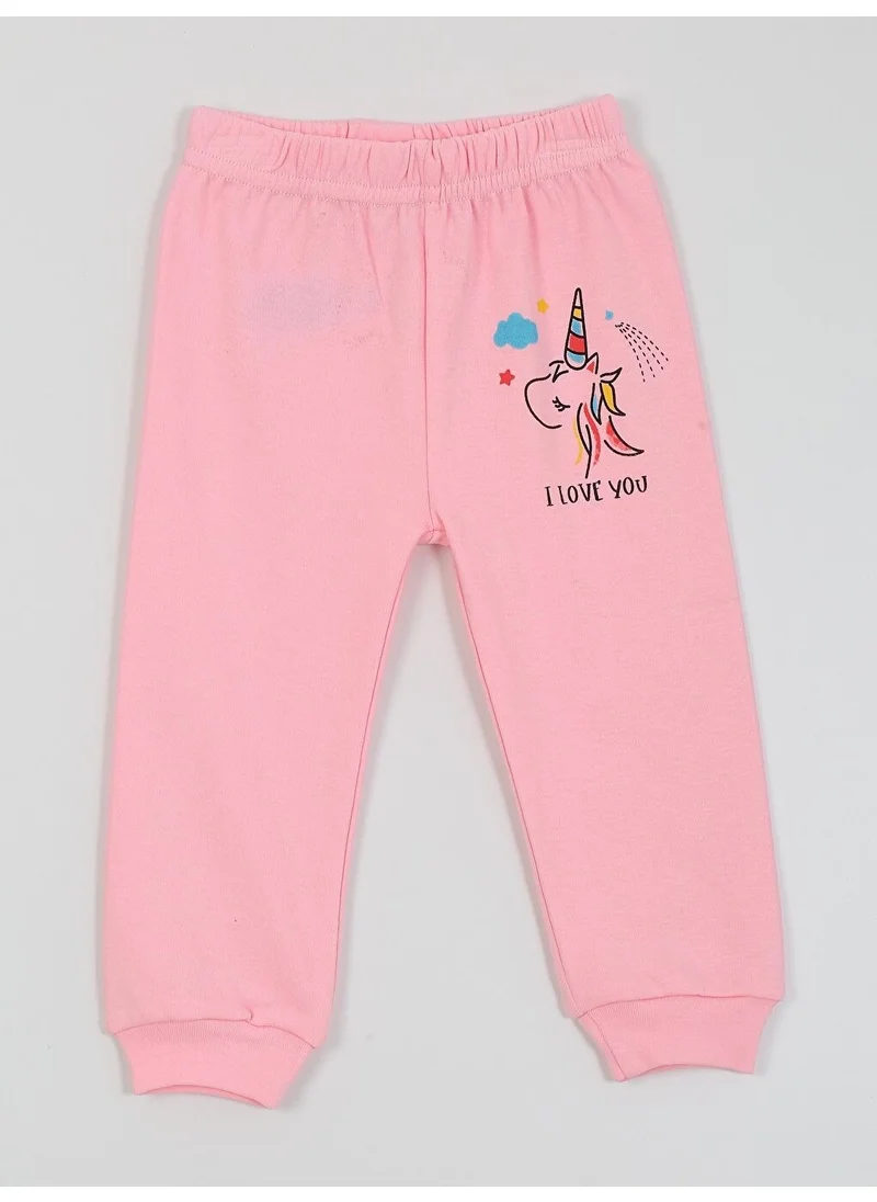 Luggi Baby Basic Unicorn Patterned 2-Pack Baby Girl Bottoms Without Booties 3 Months-3 Years