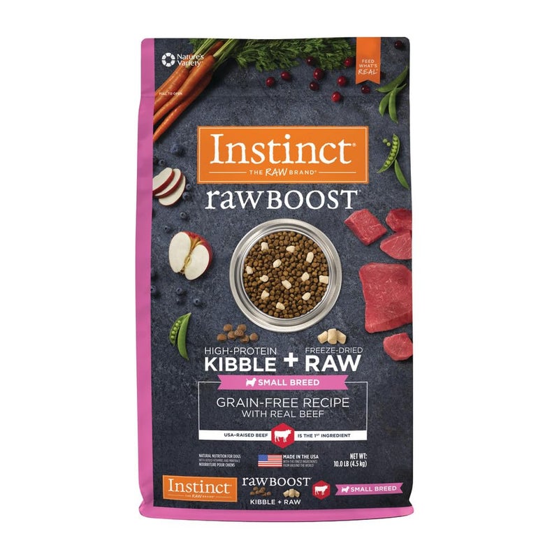Instinct Raw Boost Small Breed, Natural Dry Dog Food with Freeze Dried Pieces, High Protein, Grain Free Recipe - Real Beef, 10 lb. Bag - Image 1