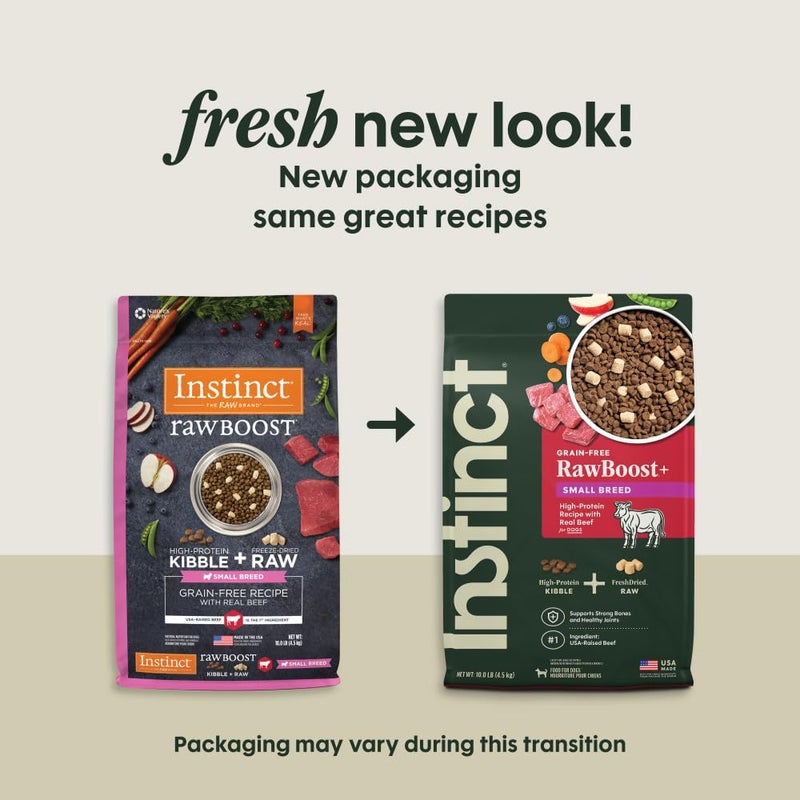 Instinct Raw Boost Small Breed, Natural Dry Dog Food with Freeze Dried Pieces, High Protein, Grain Free Recipe - Real Beef, 10 lb. Bag - Image 2