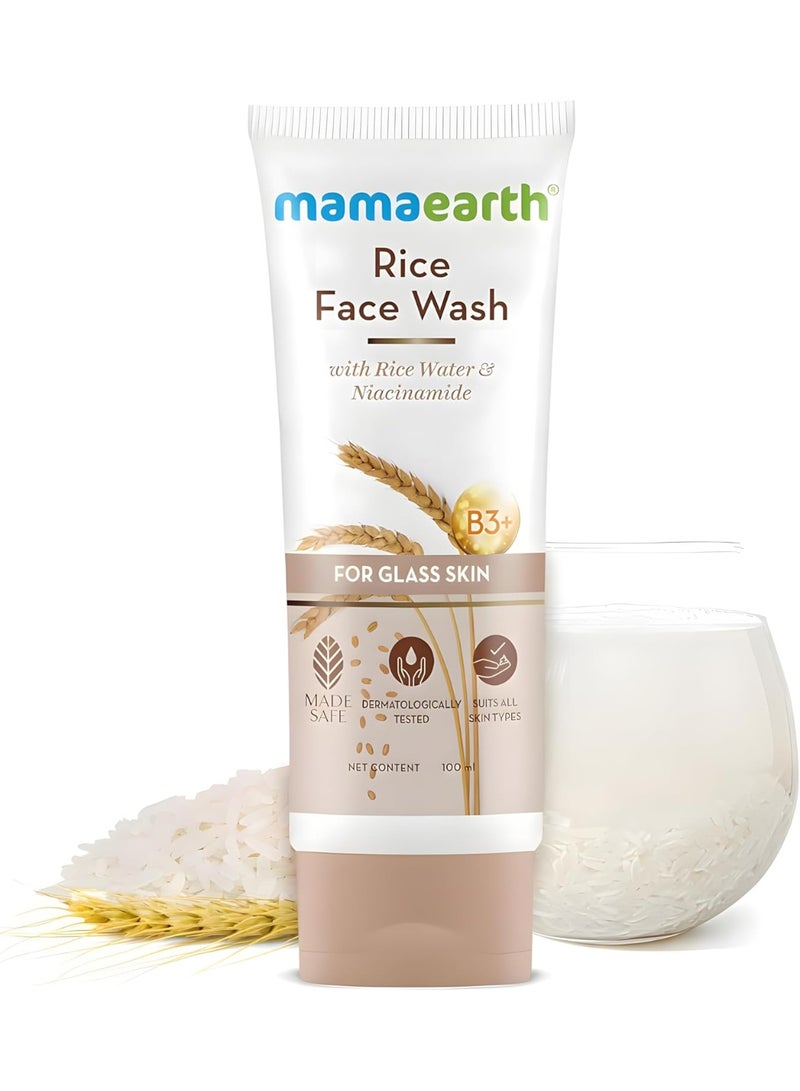 الارض ماما غسول الوجه بماء الارز والنياسيناميد من ماما إيرث للبشرة الزجاجية - 100 مل - Image 2