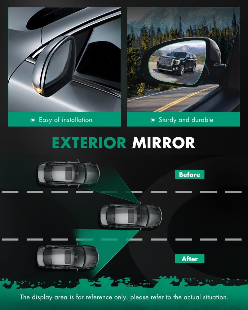 SCITOO Passenger Side View Mirror Glass Fit For Chevy Silverado Tahoe For GMC Sierra Yukon 2000-2006 Suburban Non-heated Exterior with Backing Plate Chrome Side Mirror GM1325105 - Image 5