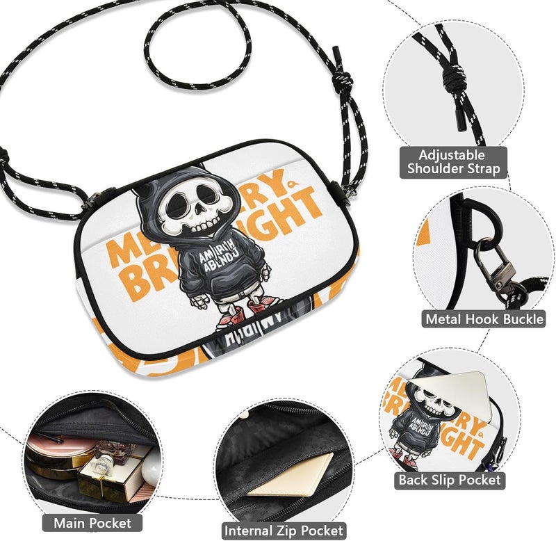 Cute Evil Skull Cross Body Bag Mens Practical with Credit Card Slots Women's Shoulder Handbags Walk the dog - Image 5