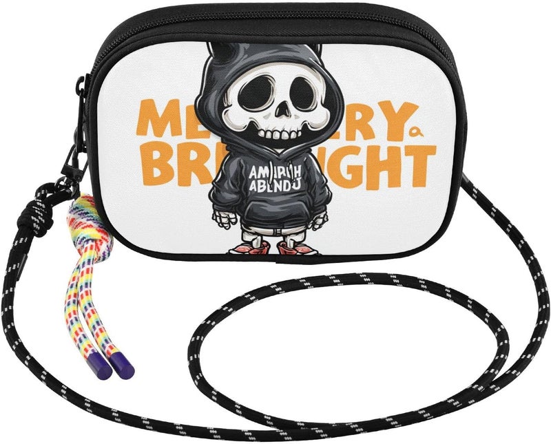 Cute Evil Skull Cross Body Bag Mens Practical with Credit Card Slots Women's Shoulder Handbags Walk the dog - Image 3