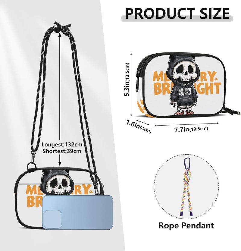 Cute Evil Skull Cross Body Bag Mens Practical with Credit Card Slots Women's Shoulder Handbags Walk the dog - Image 4