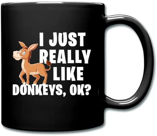 VIGAT Donkey Mug Donkey Gift Cute Donkey Mug Donkey Farmer Gift Funny Mug Donkey Coffee Cup Donkey Coffee Mug Animal Lover Mug Donkey Cup Black Ceramic