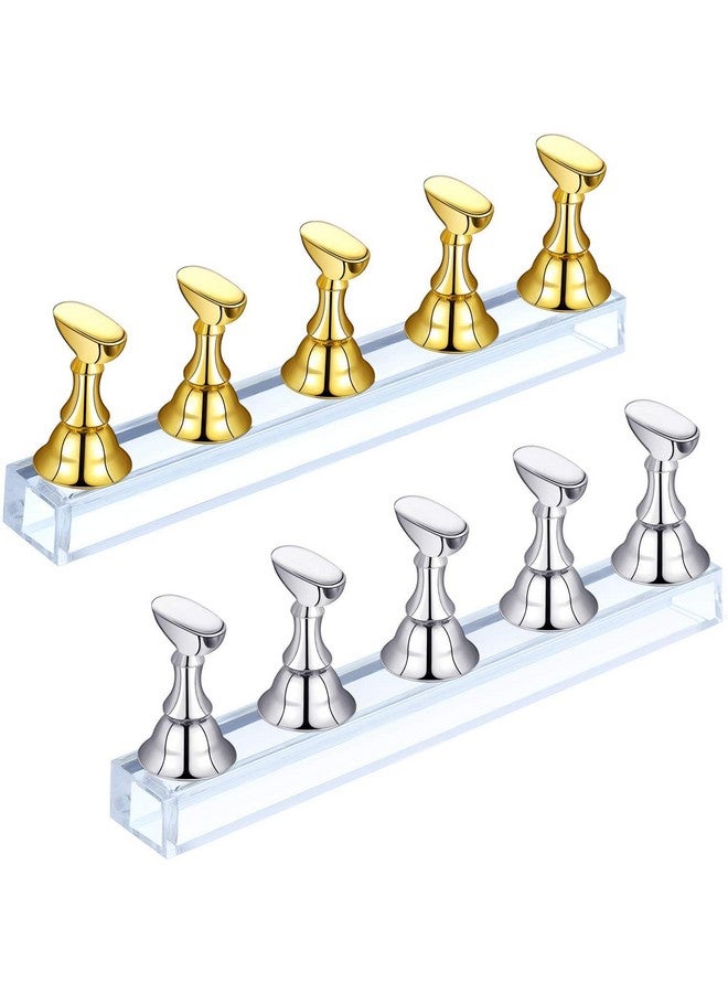 Brille Bee Magnetic Acrylic Nail Display Stand Set, Nail Tip Practice Holders, DIY Fingernail Art Stand, Manicure Tool - Image 1