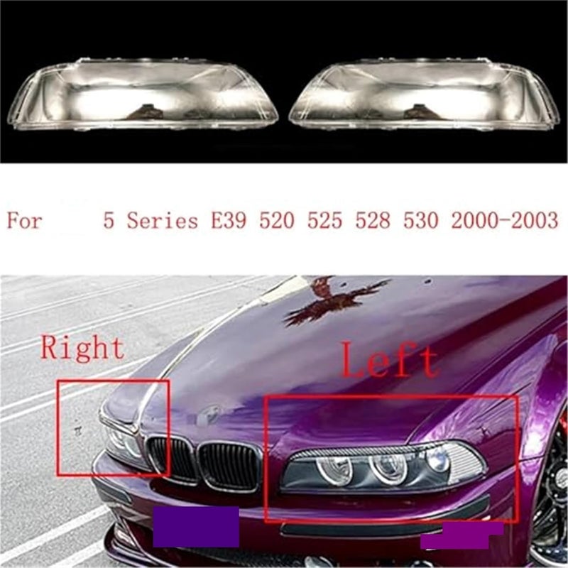 QASULER Car Headlight Glass Cover for 5 Series E39 - Image 2